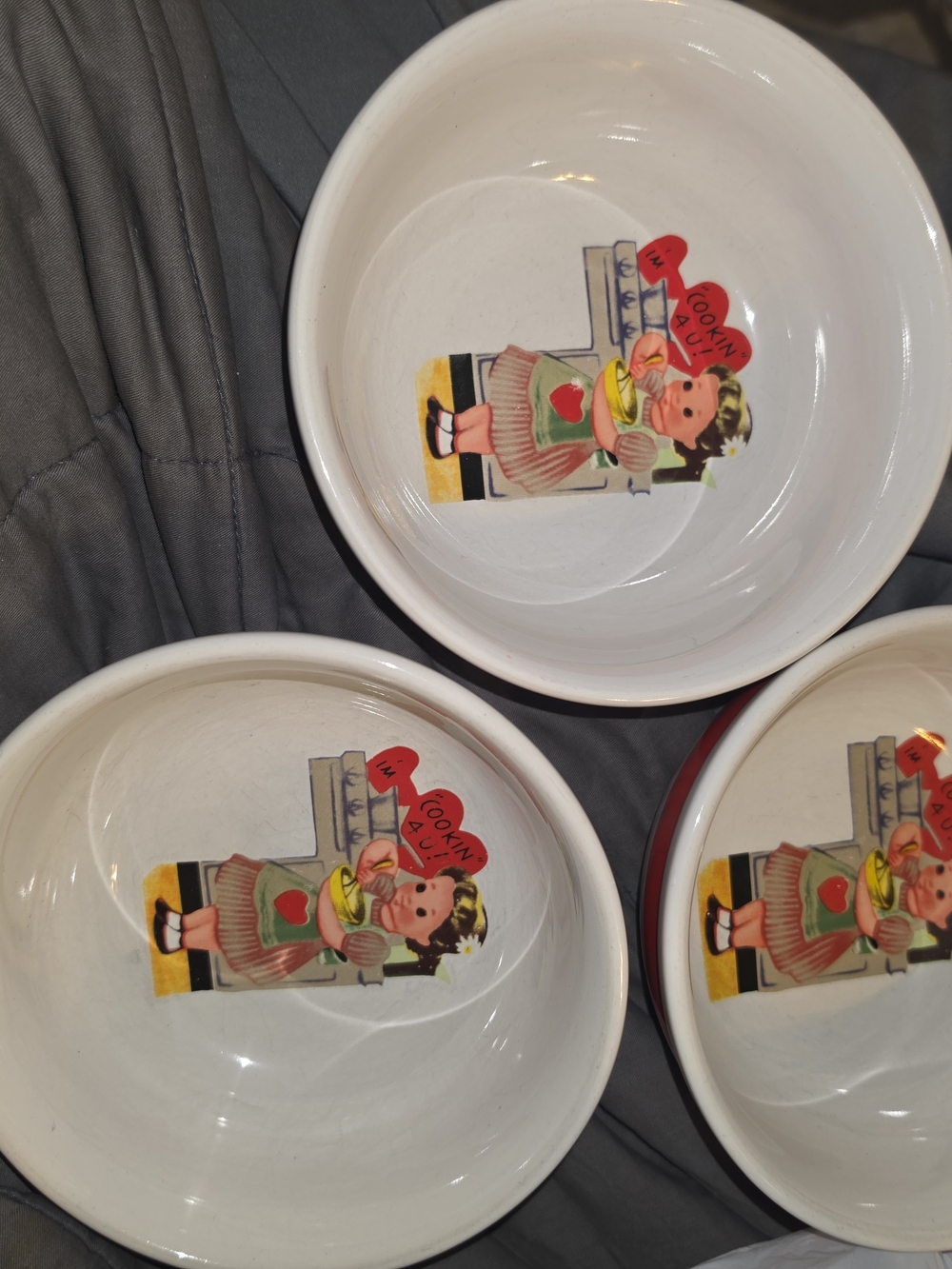 LOT OF 3 Vintage Rosanna Studios “I’m Cookin 4 U” Bowl